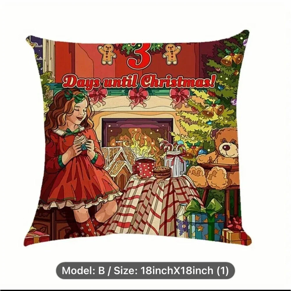 4 Pack Christmas Throw Pillow Covers Christmas Decorations for Bedroom 18 X 18”
